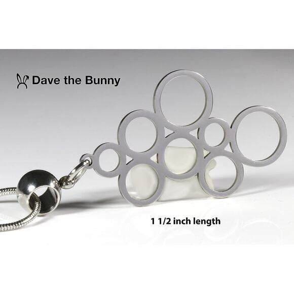 Circle Necklace - Trendy Silver Charm Pendant - Picture 4 of 8